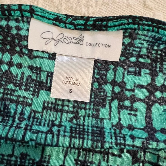 π Jaclyn Smith Black and Green Blouse / Top / Shirt - Small - Picture 5 of 7
